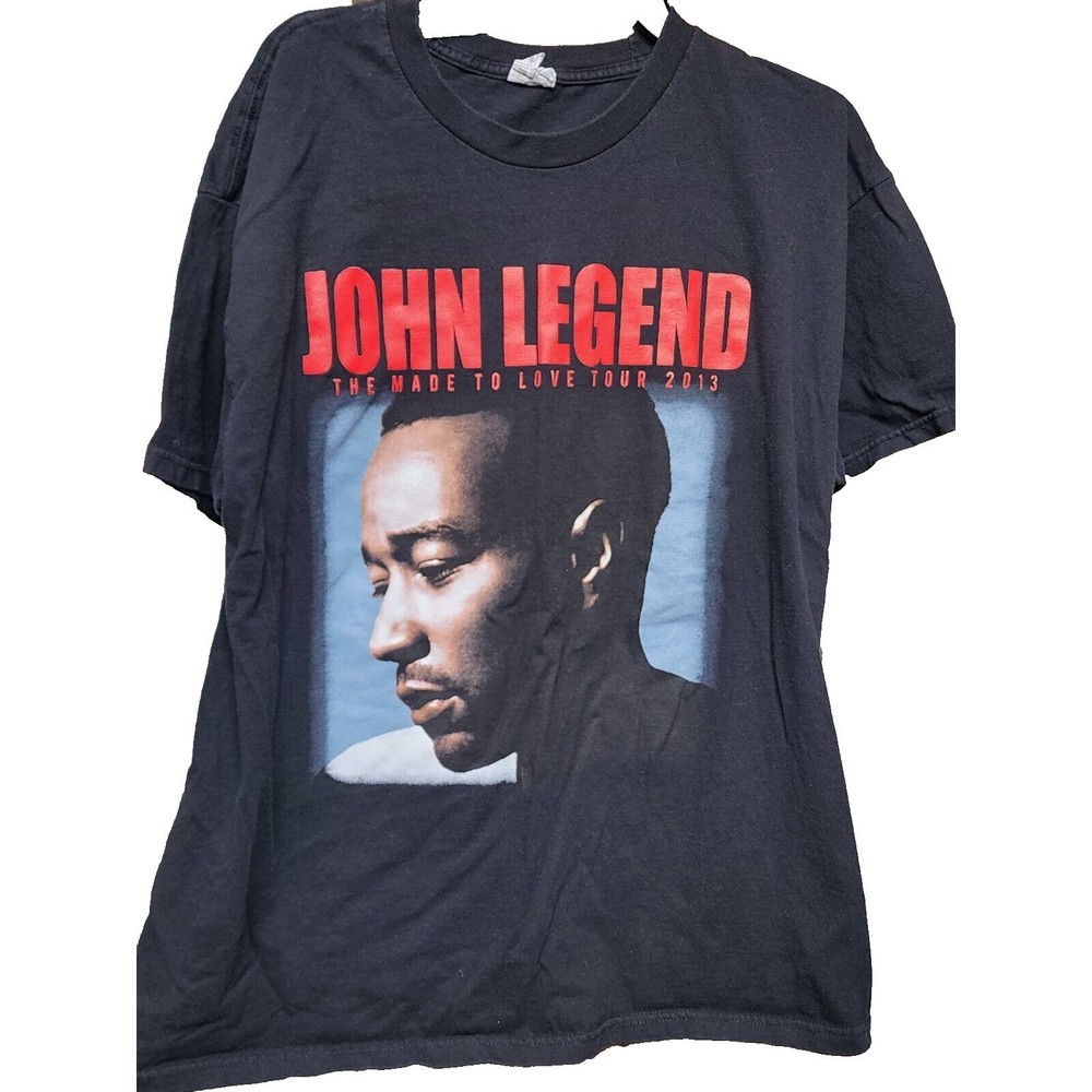 John Legend 2013 The Made To Love Tour Black 2 sides T-shirt XL Band R&B Soul